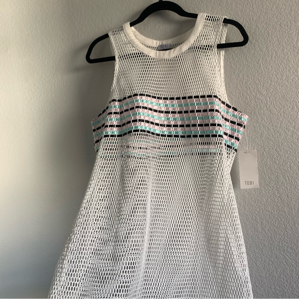 NWT Tobi White Mesh Dress